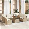 vidaXL Set Divano da Giardino con archiviazione 10 pz Poly Rattan Lettino sole vidaXL