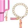 uxcell Charm per Stanley Tumbler con Lettera I, Accessori Portachiavi Rosa