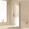 EMKE Vasca da bagno da bagno, 70 x 140 cm, divisorio pieghevole per vasca da bagno, parete pieghevole da 6 mm, vetro di sicurezza