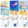 BONNYCO Dipingere con i Numeri Bambini Animali, 3 Tele Lavoretti Creativi | Paint by Numbers Animali Marini. Kit Pittura, Idee Regalo Bambino e Bambina, Giochi Artistici 3 a 12 Anni, Compleanno Natale