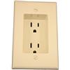 Leviton 689-T 15 Amp 1-Gang Presa duplex da incasso, grado residenziale, con viti montate sull'alloggiamento, colore mandorla chiaro Leviton