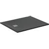 Ideal Standard - Ultra Flat S+, Piatto doccia rettangolare ultrasottile in resina effetto pietra, 120x100cm, Ideal Solid, Scarico lato corto, Nero