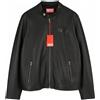 Diesel L-Metalo Giacca da Uomo 56 Nero pelle di Agnello Zip Leggera RRP795