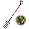 VEVOR Forca da Giardino a 4 Rebbi con Manico in Fibra di Vetro, Forca da Scavo Resistente da 1140 mm con Impugnatura a Y, Forca da Vanga in Acciaio Forgiato per Fieno, Compostaggio