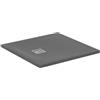 Ideal Standard - Ultra Flat S+, Piatto doccia quadrato ultrasottile in resina effetto pietra, 80x80cm, Ideal Solid, Grigio cemento