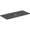Ideal Standard - Ultra Flat S+, Piatto doccia rettangolare ultrasottile in resina effetto pietra, 180x80cm, Ideal Solid, Scarico centrale, Nero