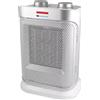 Dedra Termoventilatore in ceramica con oscillazione DESCON 1500 W, bianco, 3 modalità di flusso d'aria, termostato, protezione da surriscaldamento, per riscaldamento zonale, design compatto