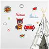 Ambiance Sticker Adesivo Personalizzabile con Nome e Nome Personalizzabile, Decorazione da Parete per Camera dei Bambini, 2 Fogli da 35 x 35 cm e 40 x 25 cm, Multicolore