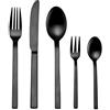 ECHTWERK Posate Milos, Black Edition, PVD nero opaco, 30 pezzi, per 6 persone, acciaio inox 18/10, set di posate per tavoli da festa, scatola portaoggetti inclusa