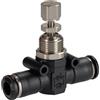 RS PRO Regolatore di flusso, diametro tubo push in 6 mm, 10 bar, confezione da 10 pezzi