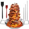 xinrongda Spiedo Verticale per Kebab, Macchina per BBQ Kebab in Acciaio Inox con 3 Punte d