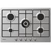 Candy CHW74WTX - Piano cottura a gas, N° Fuochi 5, da 60 cm, colore Inox