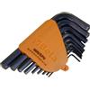 Beta Set chiavi maschio esagonale piegate per brugole 9 pz 96N/SC Nero 000960644