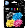 HP 912 Nero, Ciano, Magenta, Giallo, Confezione da 4 Cartucce Originali | Compatibile con HP OfficeJet serie 8000, fino a 250 pagine in Nero e 315 a Colore (6ZC74AE)