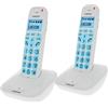 Logicom, Telefono Fisso Cordless DECT Duo con Tasti Grandi e Vivavoce, Bianco