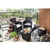 Keter Salotto Balcony in Resina Iowa Colore Grafite Tavolino Contenitore