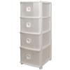 BELLI E FORTI Cassettiera in Plastica Pratika Slim Plus 4 Cassetti Bianco 37,5 x 28,5 x 80 cm