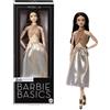 Mattel Barbie Basics Model Collector Fashion Doll 06 con capelli castani, gonna dorata