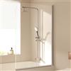 EMKE Vasca da bagno da bagno 90 x 140 cm, divisorio pieghevole per vasca da bagno, parete pieghevole da 6 mm, vetro di sicurezza