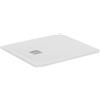 Ideal Standard - Ultra Flat S+, Piatto doccia rettangolare ultrasottile in resina effetto pietra, 90x80cm, Ideal Solid, Scarico lato corto, Bianco