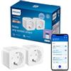 Philips Smart Lighting Smart Plug Matter Tipo F, Automazioni, Controlli Vocali/App, Connected by WiZ, Conf. da 2