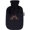 Fashy Borsa dell'acqua calda con rivestimento in soffice e glitter tramonto, 2 l, colore nero