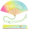 Fisura - Originale ventaglio p*to calor. Ventilatore a mano in legno moderno e divertente. Ventaglio arcobaleno multicolore. Si illumina al buio.