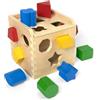 Melissa & Doug Cubo Incastri - Forme Geometriche in Legno, Giochi Educativi, Montessori, Regali per bambino e Bambina, +2 Anni