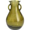 H&H Vaso Anfora in Vetro Riciclato Verde, Altezza 24 cm, Vaso Decorativo per Fiori Freschi e Secchi, Design Elegante per Casa, Soggiorno, Cucina e Ufficio