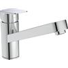Ideal Standard - Ceraplan, Miscelatore monocomando per lavello da cucina, Bocca bassa tubolare orientabile, Con tecnologia BlueStart®, Cromato