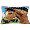 VERVACO Kit Latch Hook Cuscino Stallone Kit Gancio di Chiusura Tappeto ca. 40 x 40 cm Set Ricamo Principianti Casa Decorazioni attività Creative Adulti Hobby Rilassanti Gobelin Cuscino