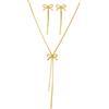 Collana donna elegante con fiocco in acciaio leggera 9,1 g vestibilità com