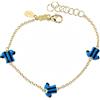 Alice Bracciale Bambino Oro Giallo 18 KT Carati 750 Calcio Magliette Azzurro Nero