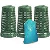 COSE DA CASA Set 3 Trespoli Bidone Verde + 20 Sacchi Spazzatura Omaggio da Esterno 100 Litri