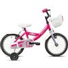 Legnano Mountain Bike acciaio ( 1 vel ) 14" con rotelle BIMBA Fucsia e Lilac Glossy 26L
