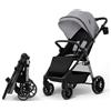 kk Kinderkraft Kinderkraft GRANDE 2 - Passeggino | Grandi ruote, CLICK&FOLD, Grigio