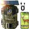 iZEEKER Fototrappola App, 4K UHD 64MP Solare Fotocamera Caccia con Batteria Ricaricabile da 5200mAh, WiFi Bluetooth, Visione Notturna, Impermeabile IP66 per Monitoraggio Fauna