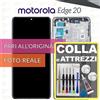 Motorola DISPLAY MOTOROLA EDGE 20 XT2143 SCHERMO OLED FRAME NERO LCD VETRO +COLLAeKIT