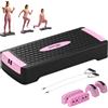 SPORTNOW Stepper Fitness Regolabile su 2 Livelli, Altezza 11/16 cm, Rosa e Nero