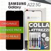 Samsung DISPLAY ORIGINALE SAMSUNG GALAXY A22 5G SM-A226 LCD VETRO SCHERMO +COLLAeKIT