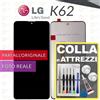 LG DISPLAY LG K62 LM-K620EMW LMK620EMW LMW LCD VETRO SCHERMO NERO +COLLAeKIT