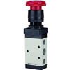 RIEGLER 116032-515.7101 - Valvola a 5/2 vie, manuale M5, pulsante a fungo, blocco di emergenza, G 1/8, 1 pezzo