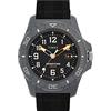 Timex Expedition Freedive Ocean TW2V40500 - Orologio da uomo da 46 mm, cinturino in tessuto riciclato nero con quadrante nero e cassa grigia
