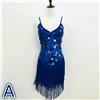 Donna Nappa Vestito da Danza Latino Lustrini Salsa Tango Rumba Costume Festa