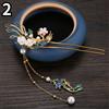Fibbia Per Capelli A Forma Di U Phoenix Cloisonné Con Frange Per Hanfu Cinese