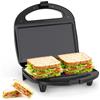 Snailar Tostapane Piastra, Tostiera Elettrica con Placche Piane Antiaderenti, Maniglia Cool Touch, 750W, Nero