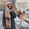 Sciarpa con Nappe Invernale Plaid Vintage in Poliestere, accessorio moda