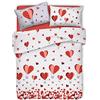 PENSIERI DELICATI Parure Copripiumino Matrimoniale 100% Cotone, Completo di Sacco 250x200cm e 2 Federe 52x82cm, Made in Italy, Copripiumino Lavabile In Lavatrice A 40°, Fantasia Mongolfiera Rosso