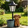 Statua mucca in resina illuminata per solare per decorazione per giardino