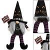 Bambola Halloween volto cartone animato con scopa panno per robusto 10x7x34 cm